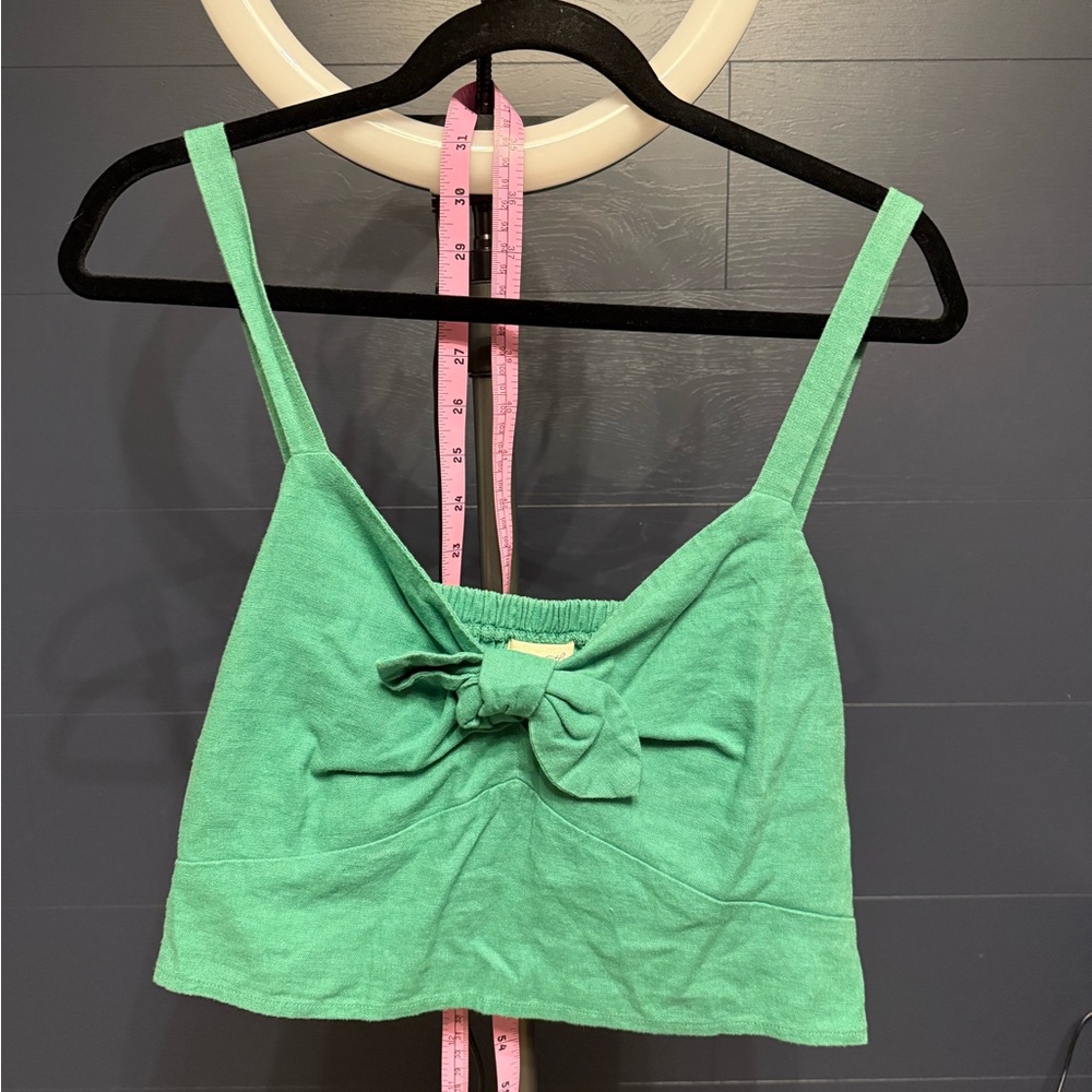 Universal Thread Green Tie Front Crop Camisole